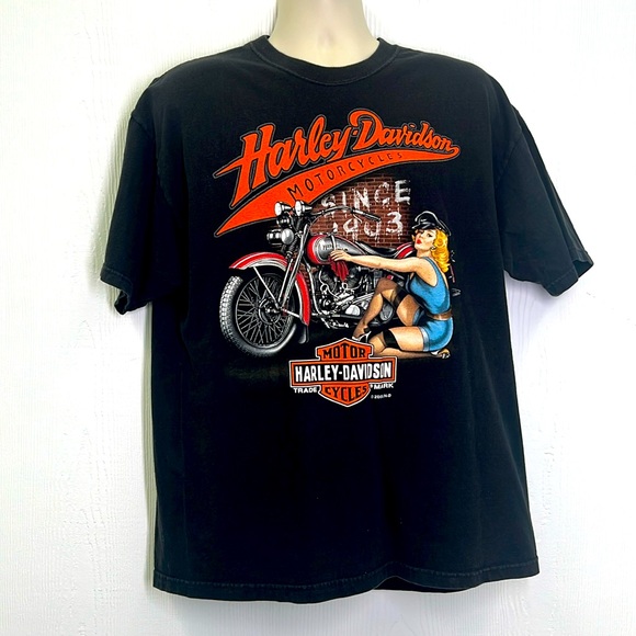 Harley-Davidson Other - Harley Davidson - 2009 Slidell Louisiana Biker Babe Motorcycle Graphic T XL